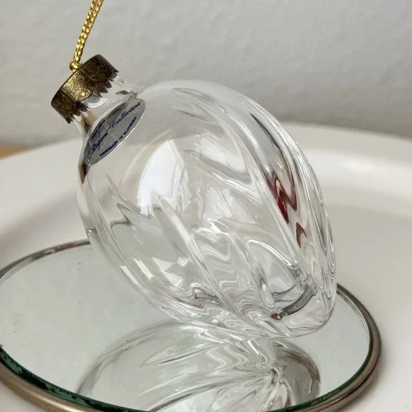Vtg Miller Rogaska Full Lead Crystal Christmas Ornament Teardrop Richmond In Box - Picture 2 of 9